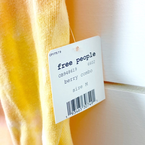 NWT Free People All Mine Orange Tie Dye SS T-Shirt - Picture 9 of 10